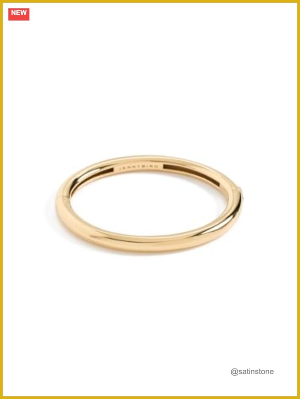 High Polish Gold Hinged Bangle Bracelet One Size